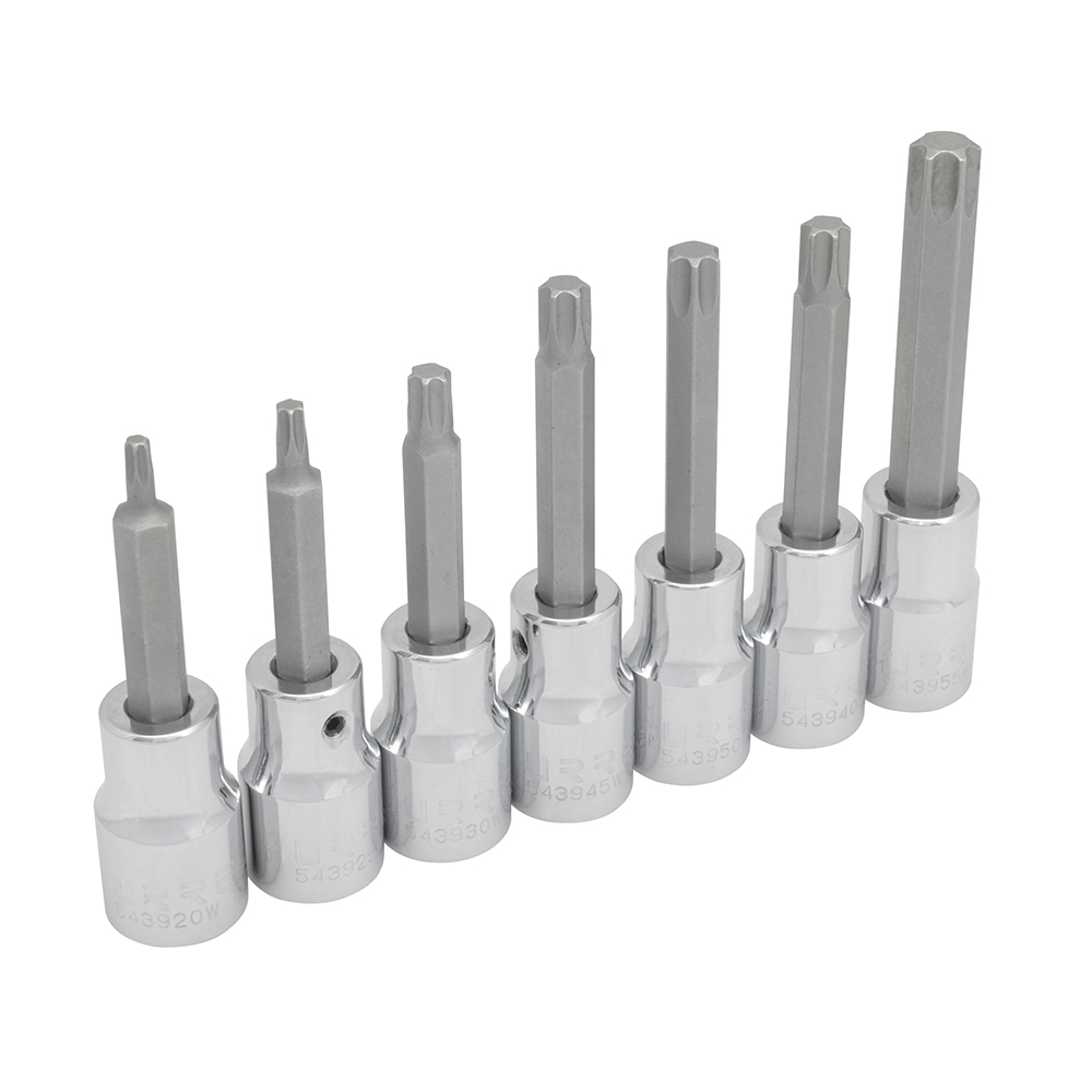 Juego De Dados Con Punta Torx Cuadro De 1/2'', En Riel, 7 Piezas Urrea
