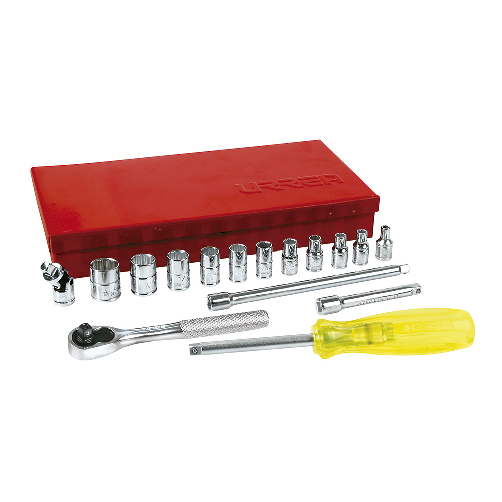 Juego De Dados Y Accesorios Cuadro De 1/4'' En Pulgadas, 17 Piezas Urrea