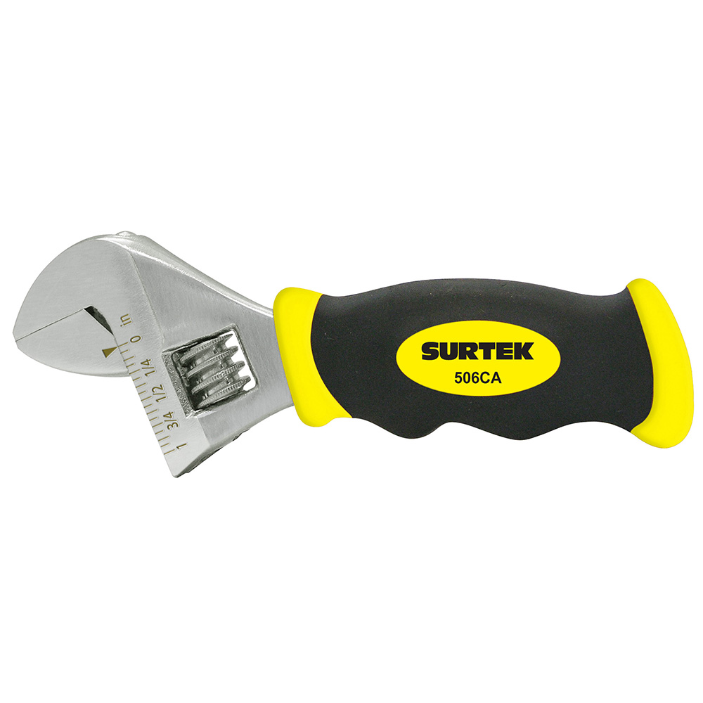 Llave Ajustable Cromada Corta Con Mango Grip 6'' Surtek