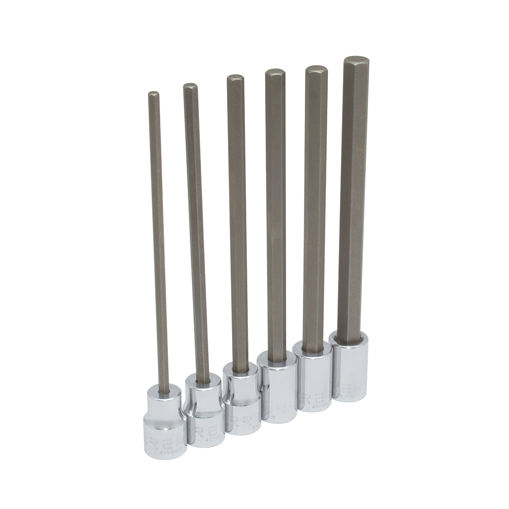 Juego De Dados Punta Hexagonal Extra Larga Cuadro De 3/8'', 6 Puntas, Métricos, 6 Piezas Urrea