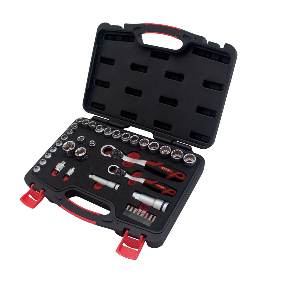 Juego De Dados Y Accesorios Cuadro De 3/8'' Y 1/2'' Go-through Combinado, 39 Piezas Urrea