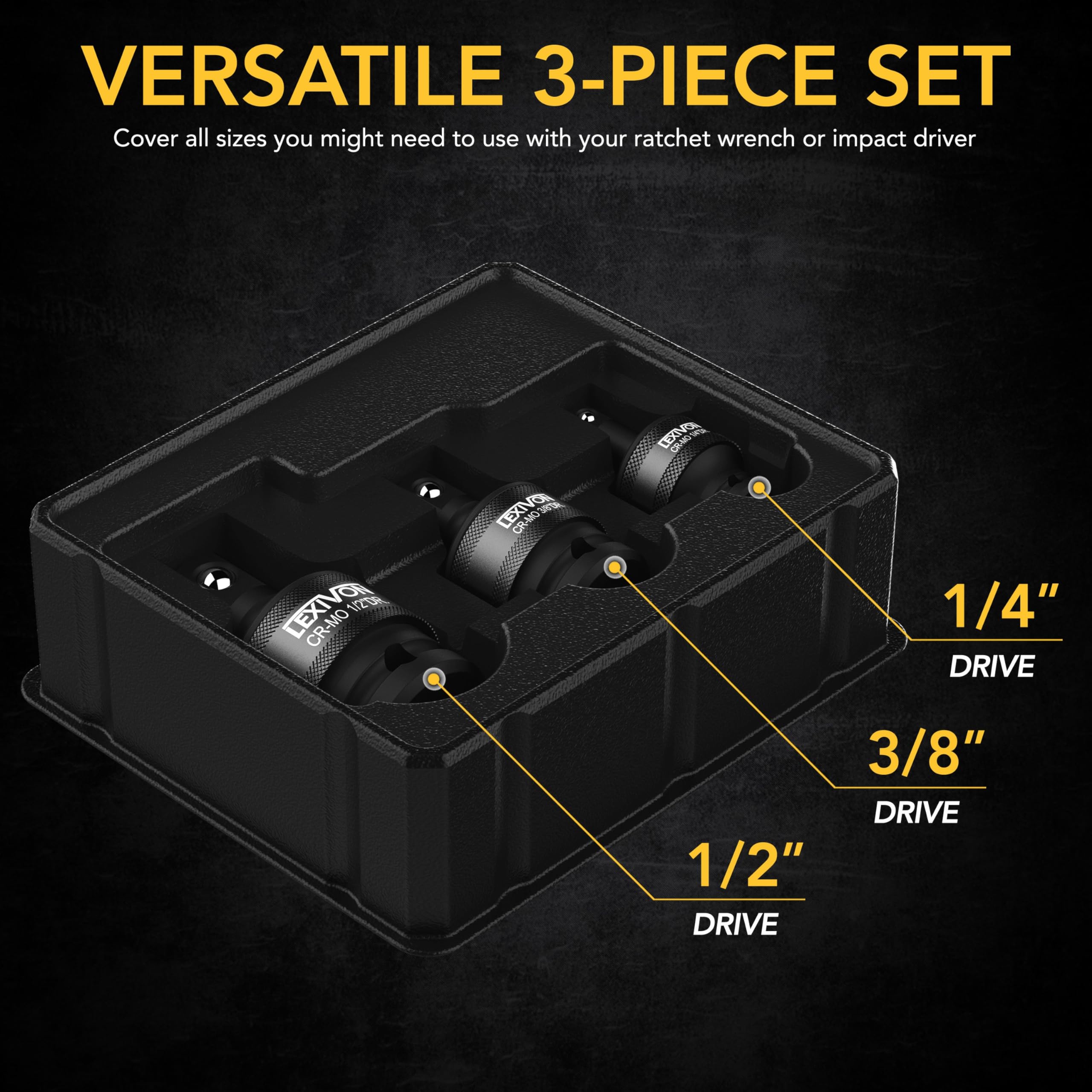 Foto 4 pulgar | Set Giratorio Impact Universal Joint Enchufes Lexivon Lx-113 - Venta Internacional.