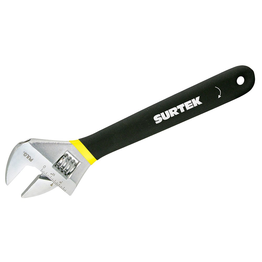 Llave Ajustable Cromada Con Mango Grip De Plastisol 8'' Surtek
