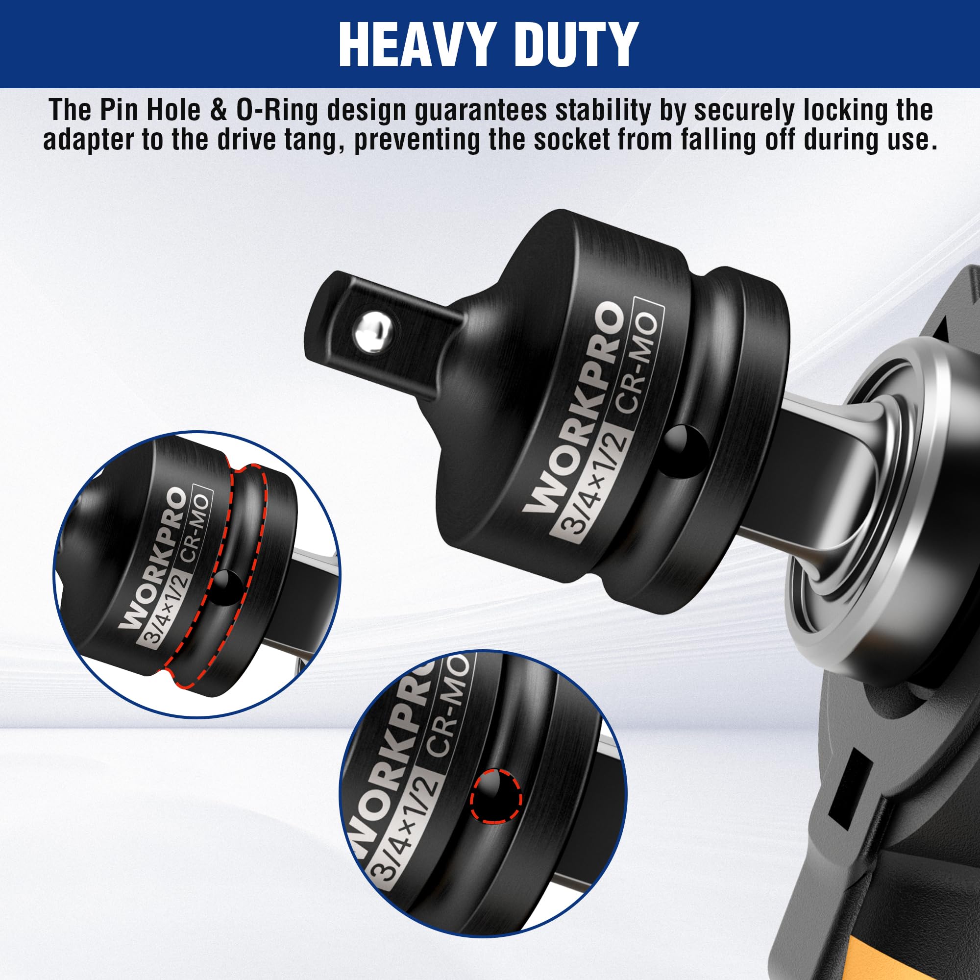 Foto 8 pulgar | Juego De Adaptadores Impact Socket Workpro De 3/4 F A 1/2 M Y De 1/2 F A 3/4 M - Venta Internacional.