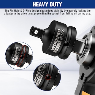 Foto 7 | Juego De Adaptadores Impact Socket Workpro De 3/4 F A 1/2 M Y De 1/2 F A 3/4 M - Venta Internacional.