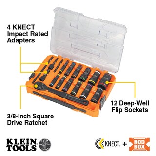 Foto 2 | Juego De Enchufes Klein Tools 65626 Knect Deep Well Impact 3/8 Pulgadas - Venta Internacional.