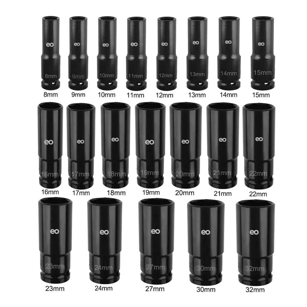 Foto 4 pulgar | Dados De Impacto, Llaves Vaso 1/2 20pzs Eo Safe Imports Esi-7108-1 Negro