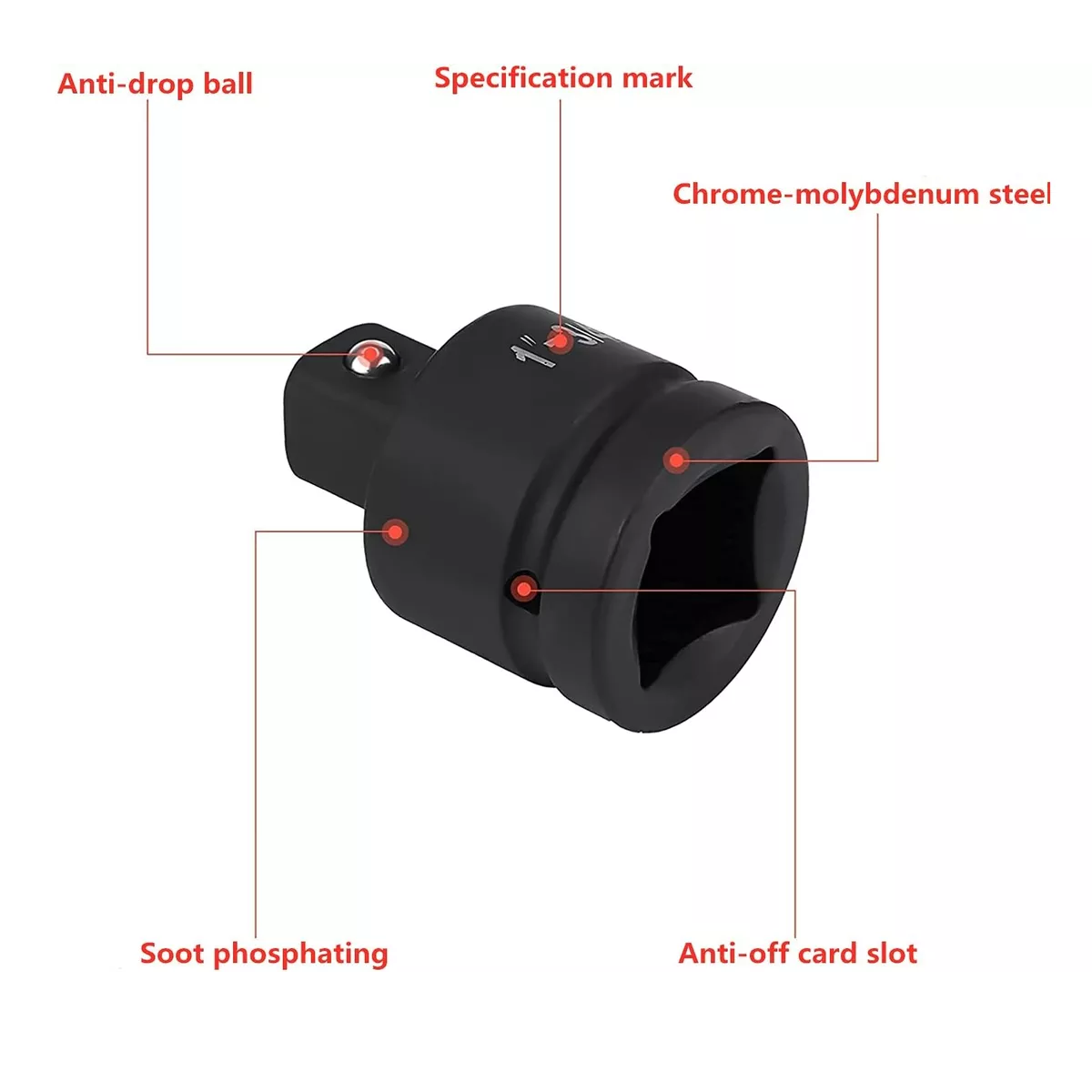 Foto 4 pulgar | Juego De Adaptadores De Impacto P/matraca 8 Pz Eo Safe Imports Esi-13151-1 Negro