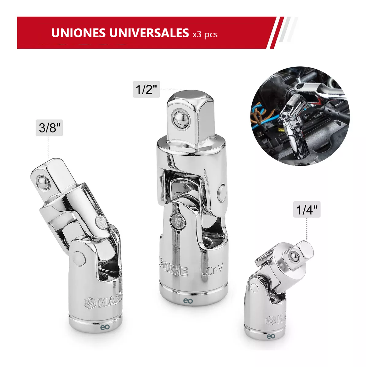 Foto 3 pulgar | Juego De Extensiones Para Dados Y Adaptadores De Llave De Impacto Eo Safe Imports Esi-18675 Plata