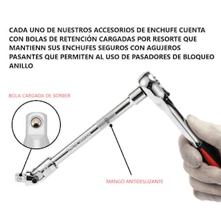 Foto 3 | Juego De Extensiones Para Dados Y Adaptadores De Llave De Impacto Eo Safe Imports Esi-18675 Plata