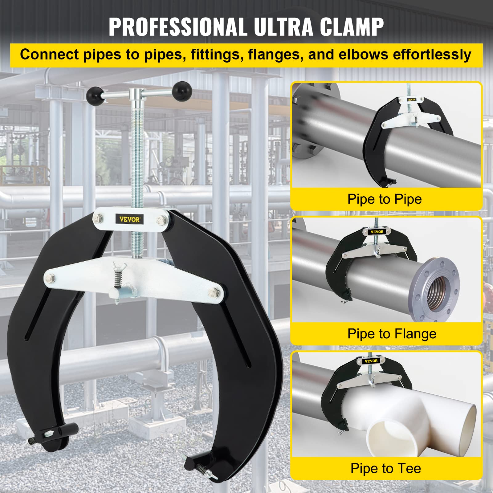 Foto 2 | Abrazadera De Tubo Vevor Vv-uc-125 De 5 A 12 Cm De Acero Al Carbono Ligera - Venta Internacional.