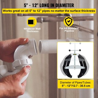 Foto 3 | Abrazadera De Tubo Vevor Vv-uc-125 De 5 A 12 Cm De Acero Al Carbono Ligera - Venta Internacional.