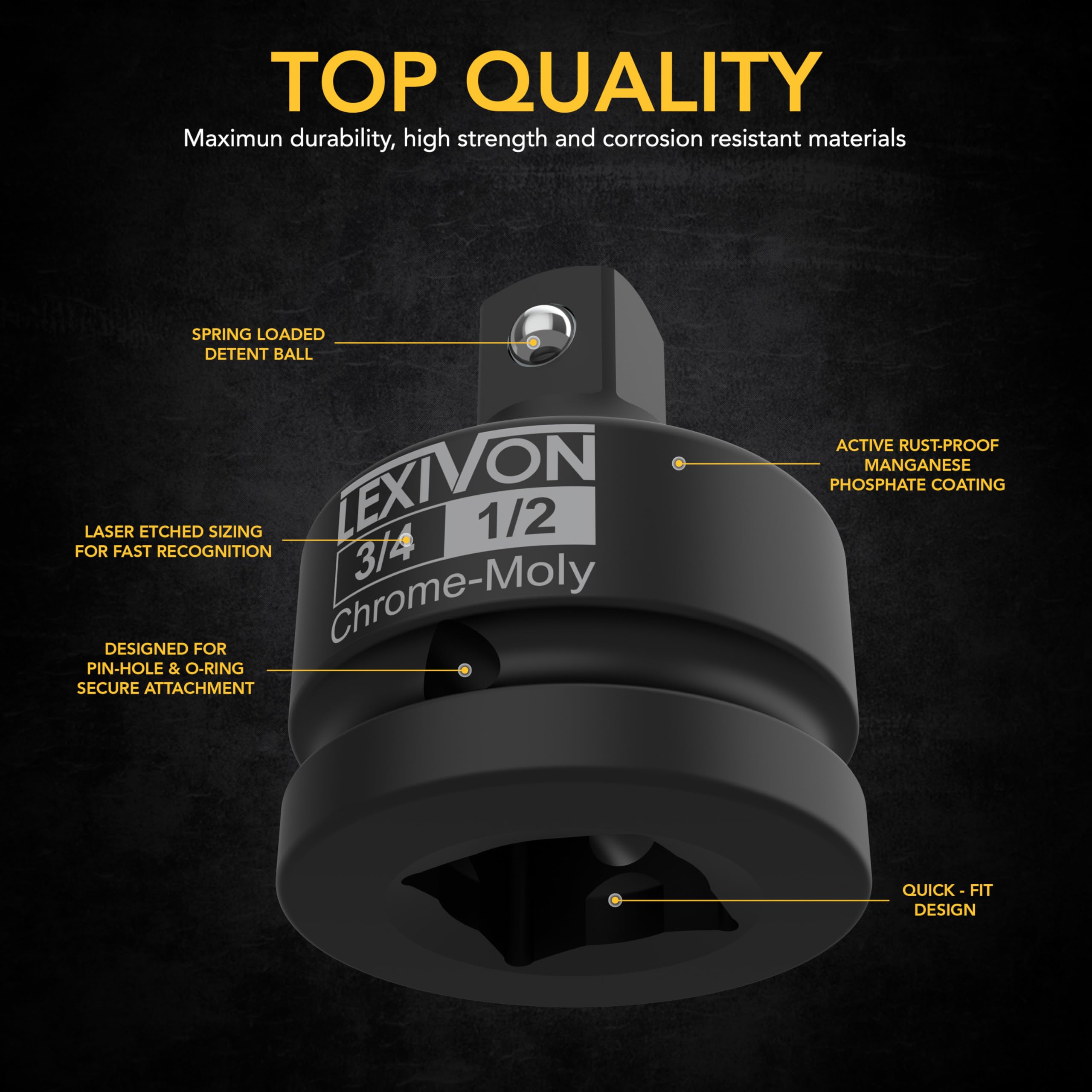 Foto 4 pulgar | Adaptador Impact Socket Lexivon 3/4 Hembra X 1/2 Macho Lx-402 - Venta Internacional.