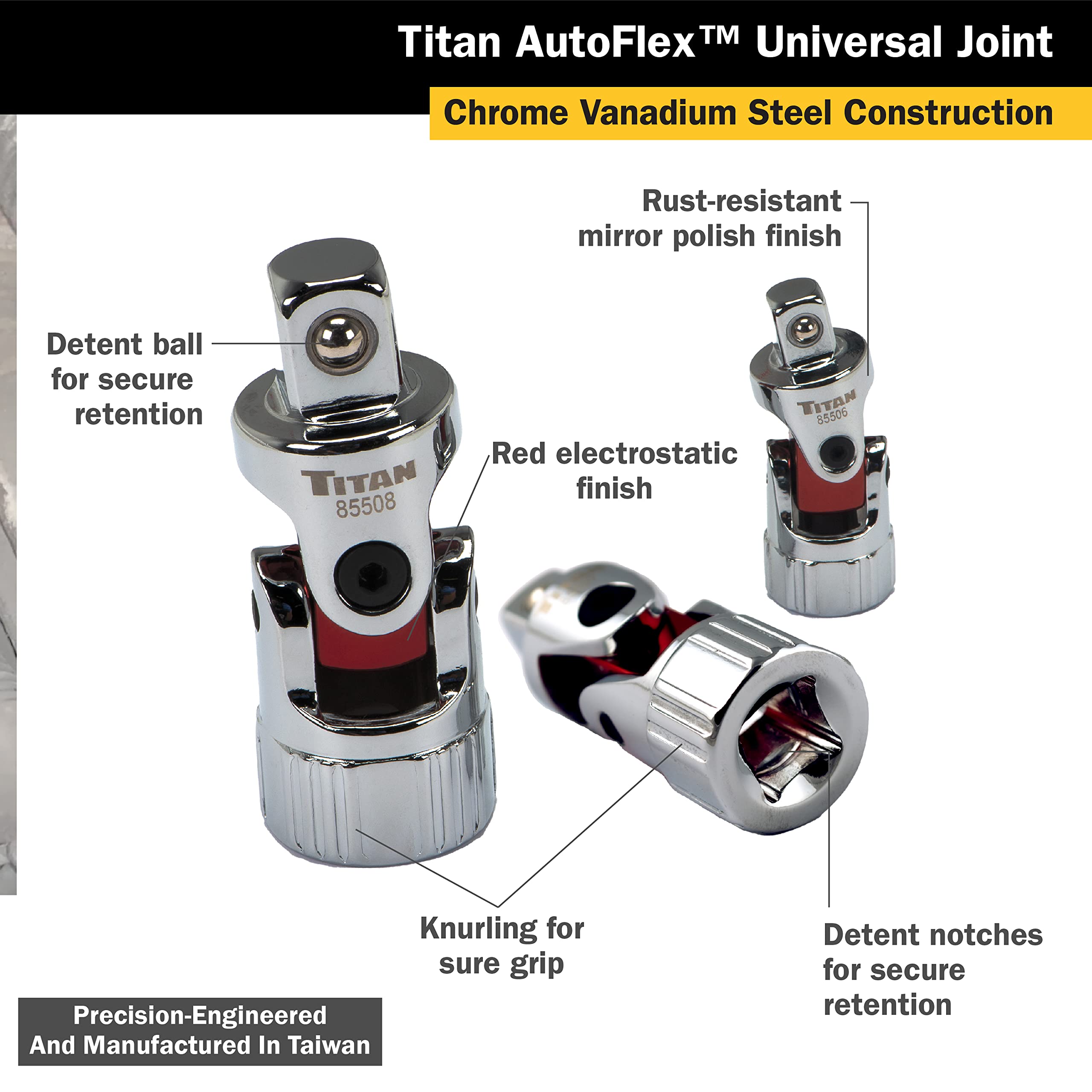 Foto 3 | Juego De Enchufes Titan 85505, Junta Universal Auto Flex De 3 Piezas - Venta Internacional.
