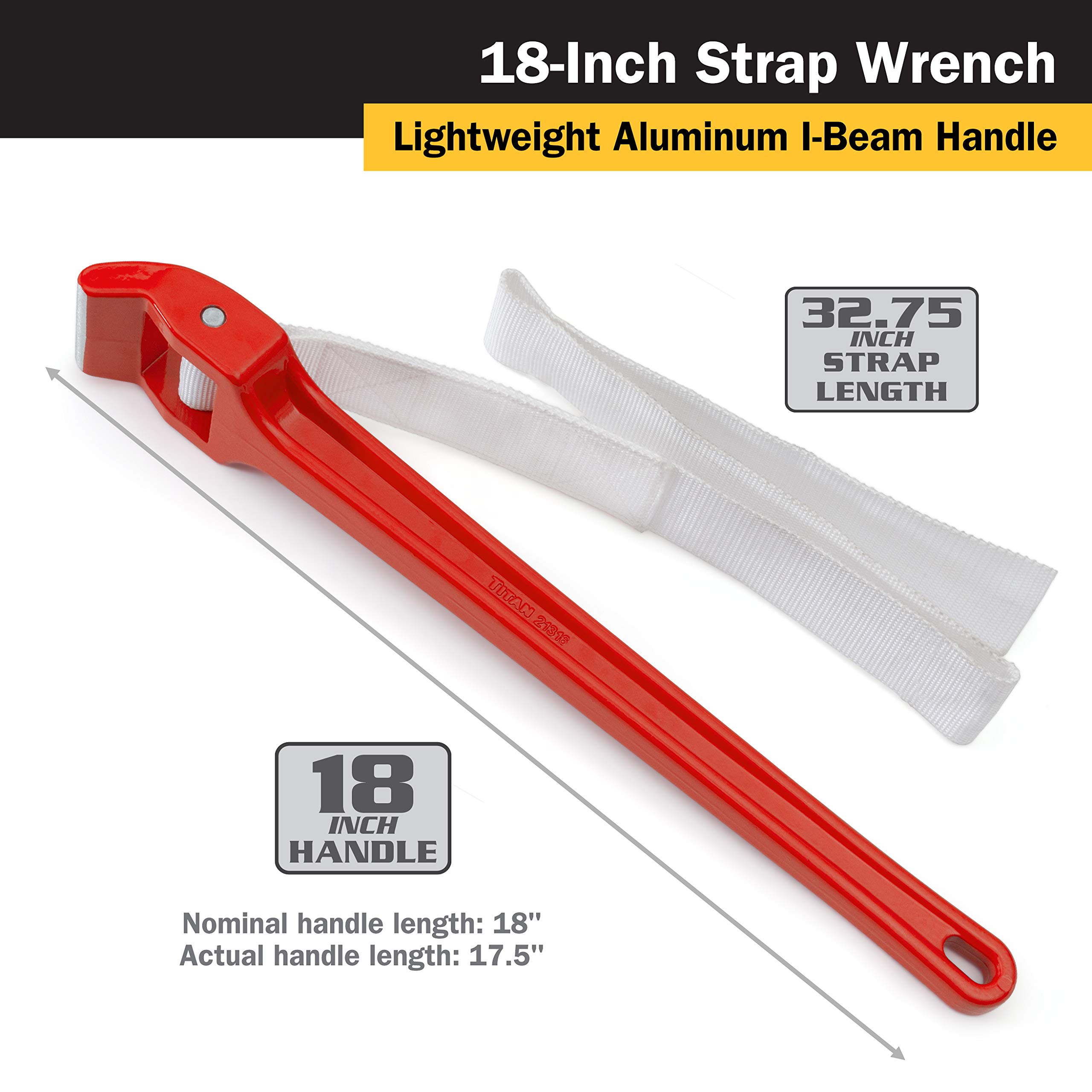 Foto 3 pulgar | Llave De Correa Titan 21316, 45 Cm, Tubo De 20 Cm, Tubo De 13 Cm - Venta Internacional.
