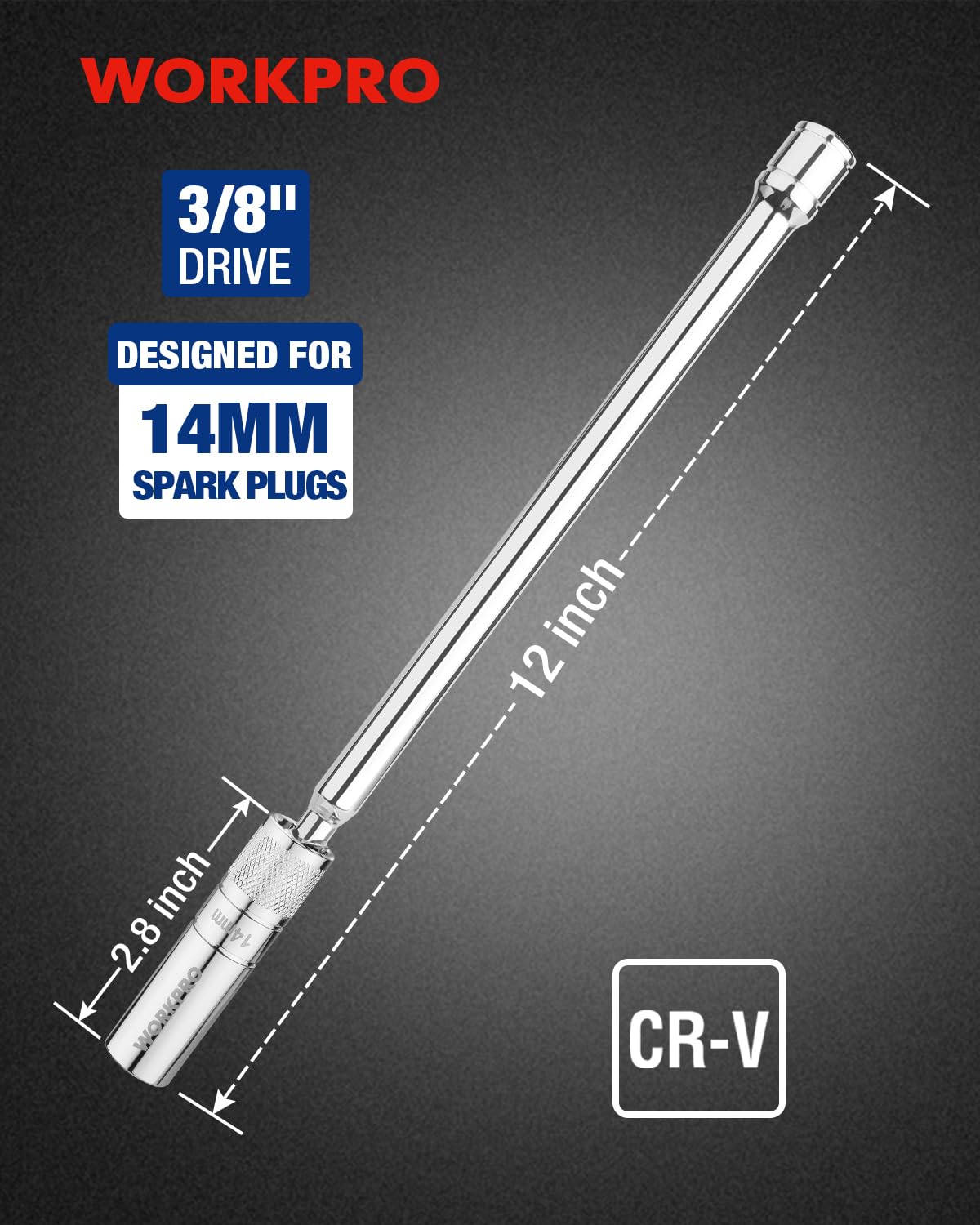 Foto 2 | Enchufe De Bujía Workpro, Giratorio Magnético, 14 Mm, 12 Cm - Venta Internacional.