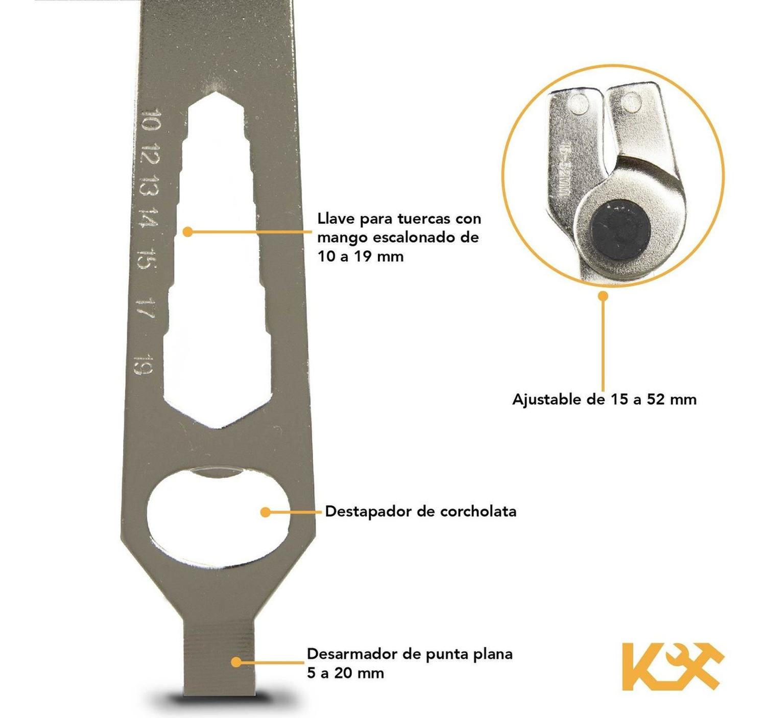 Foto 4 | Esmeril Angular Llave 4 en 1 Capacidad 15-52mm