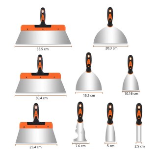 Foto 2 | Set Espatula Rigida Mango Madera Multiuso 9 Piezas Eo Safe Imports Esi-18717 Naranja