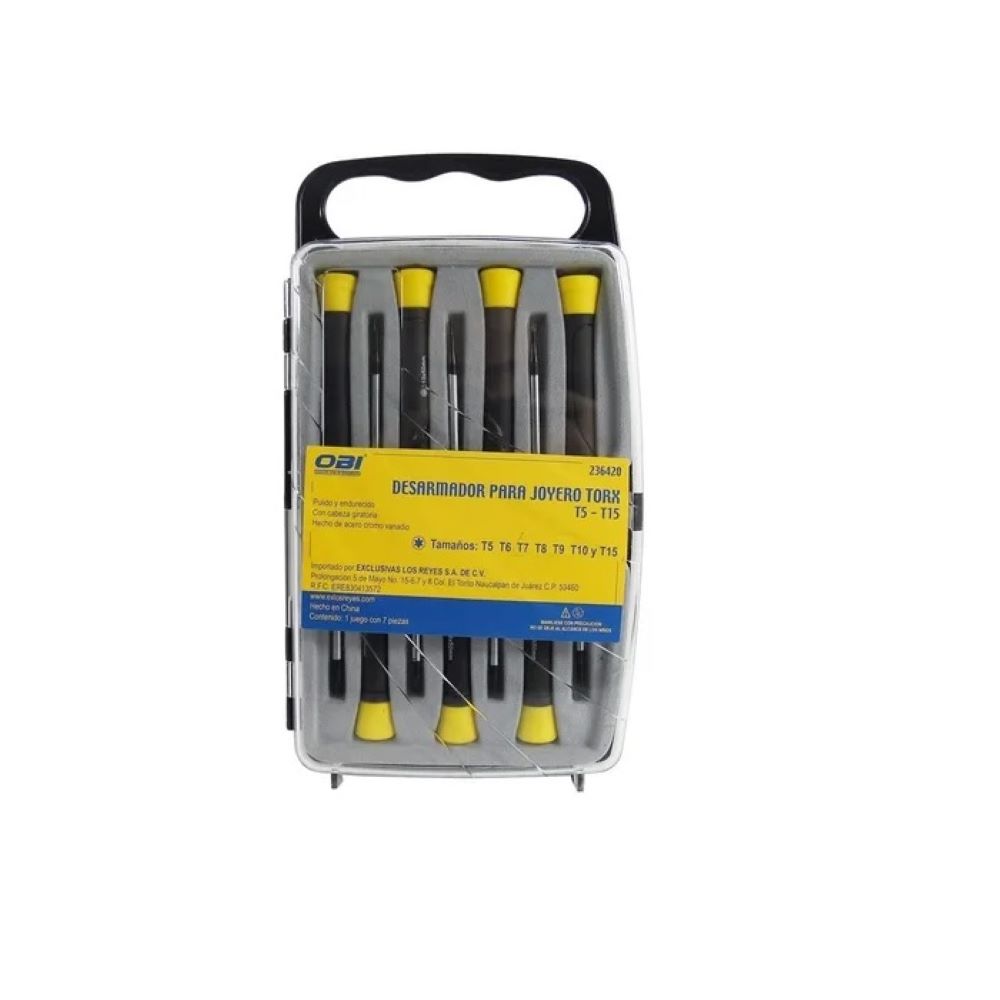 Torx de Seguridad Desarmador 7 Pzas Obi