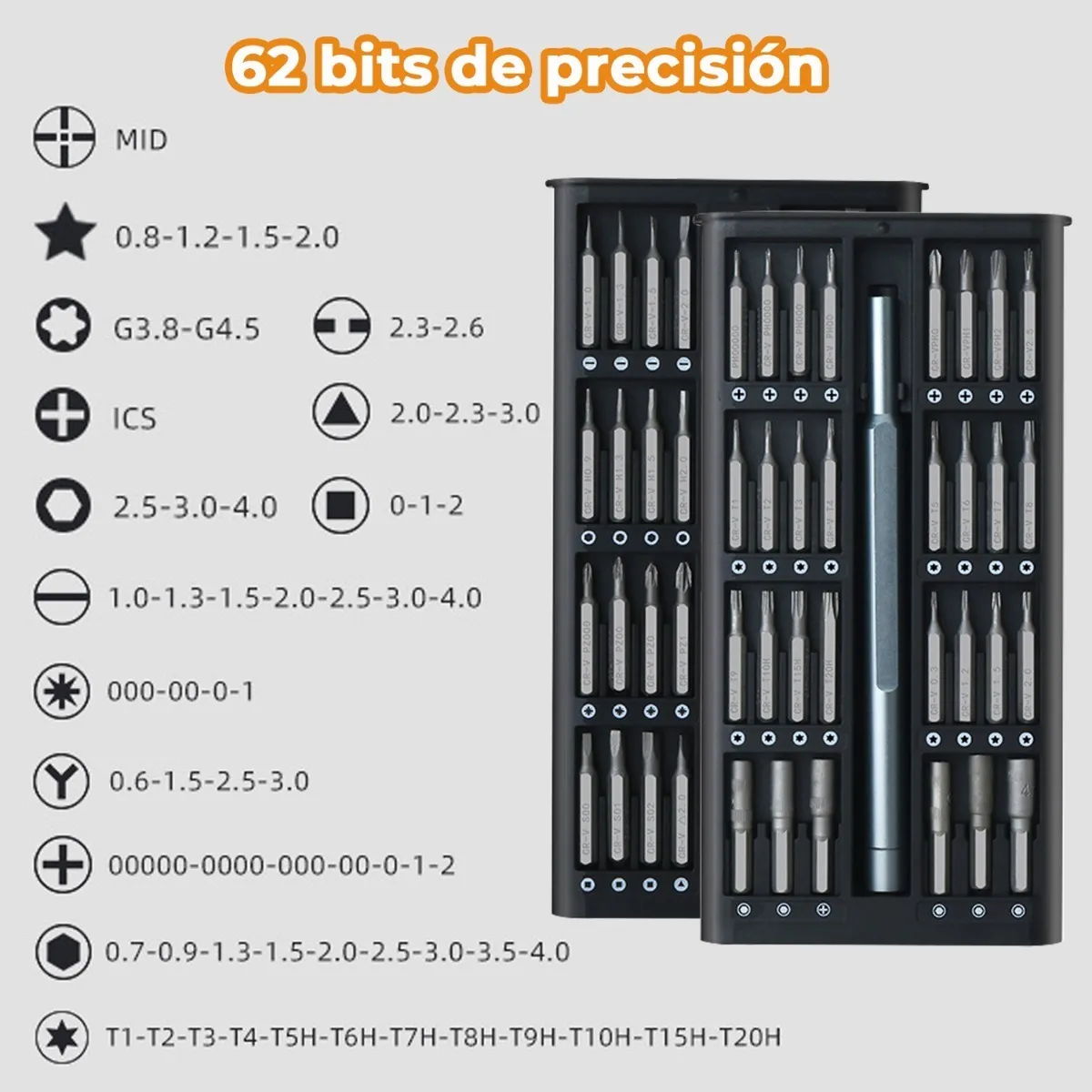 Foto 3 | Juego de Destornilladores de Precisión Magnética 63 en 1 Malubero color Negro