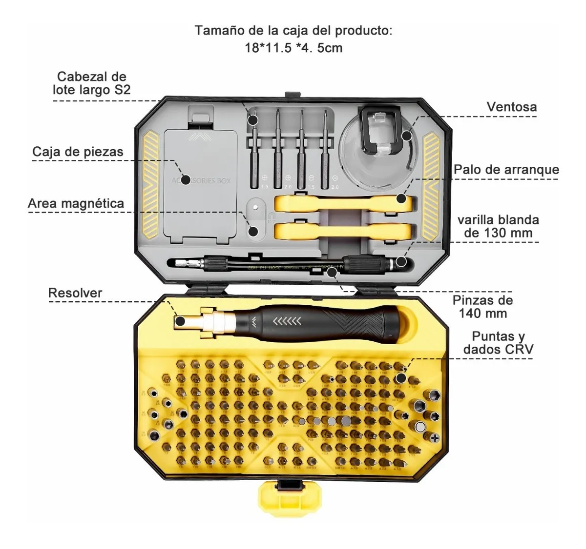 Foto 4 pulgar | Kit de Desarmadores y Herramientas de Precisión 145 en 1