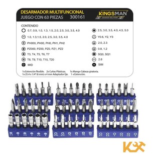 Foto 4 | Caja de Desarmadores Kingsman 63 Piezas