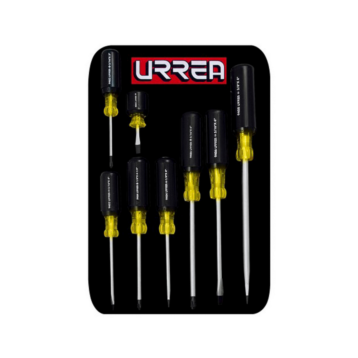 Juego Desarmadores Combinados Urrea 8 Pzas Plano Phillips Cushion Grip