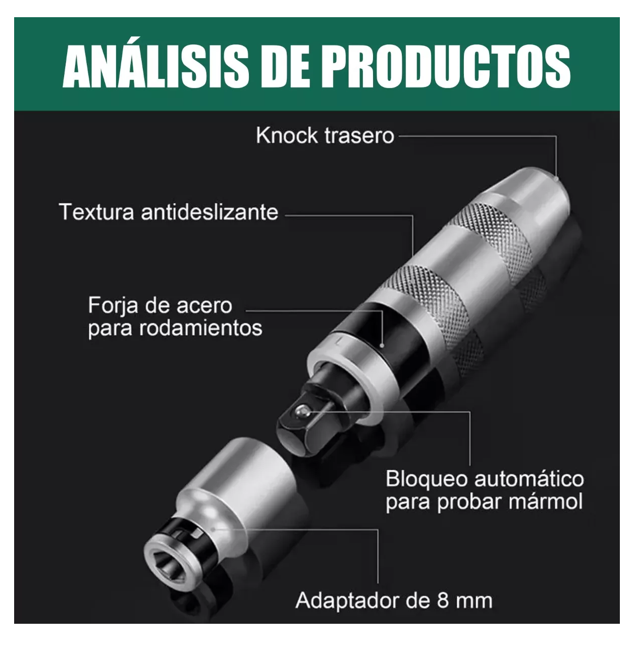 Foto 4 pulgar | Juego de Destornilladores de Impacto Belug 13 Piezas Multiusos Verde Plata