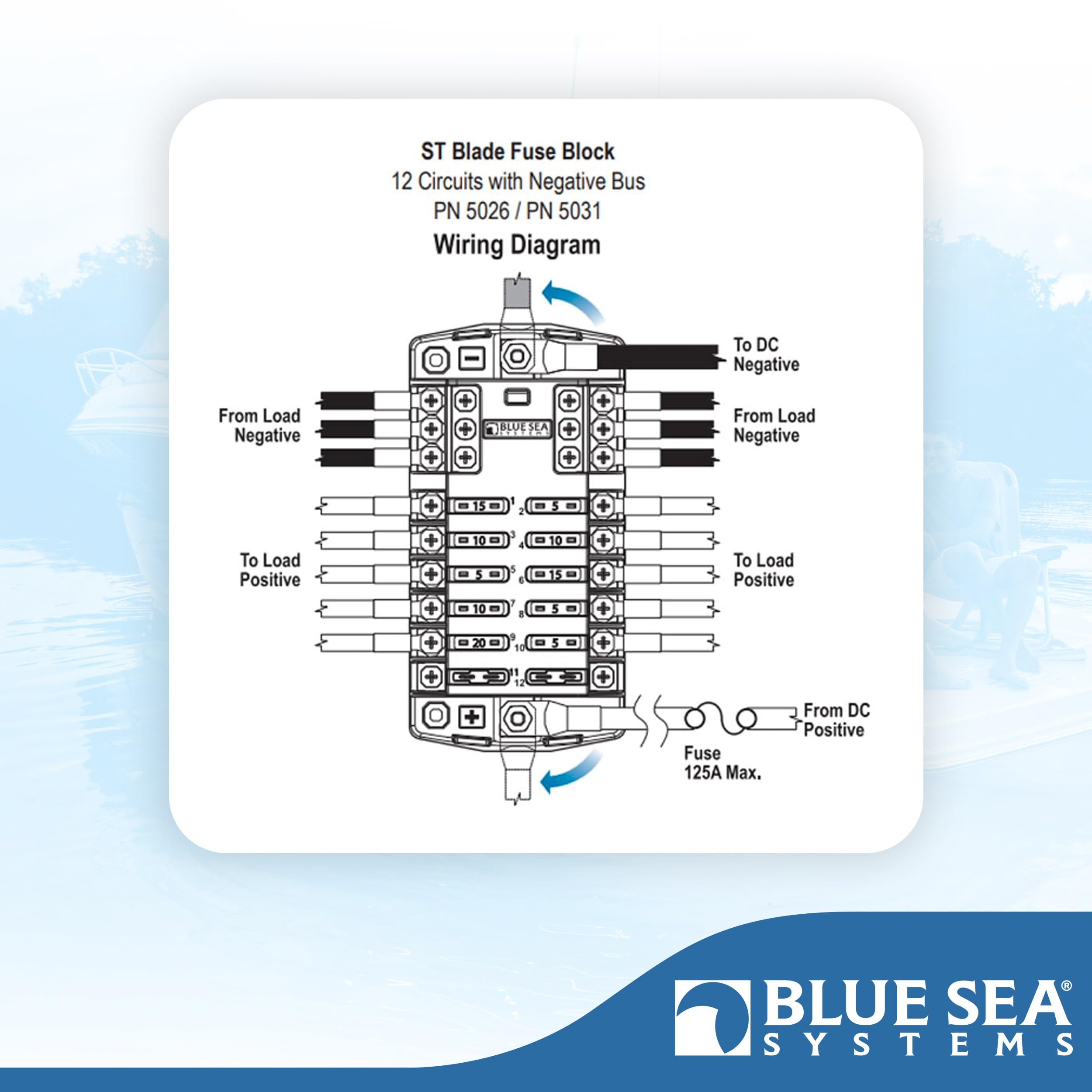 Foto 8 pulgar | Bloque De Fusibles Blue Sea Systems 5026 St Blade 12 Circuitos - Venta Internacional.