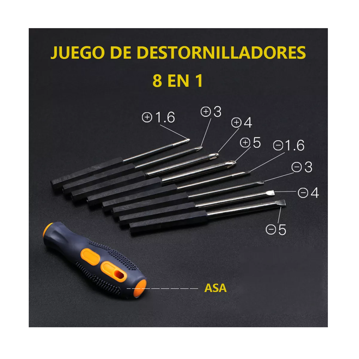 Foto 4 pulgar | Juego De Desarmadores 8 Pack Herramientas Destornilladores Eo Safe Imports Esi-15142 Multicolor