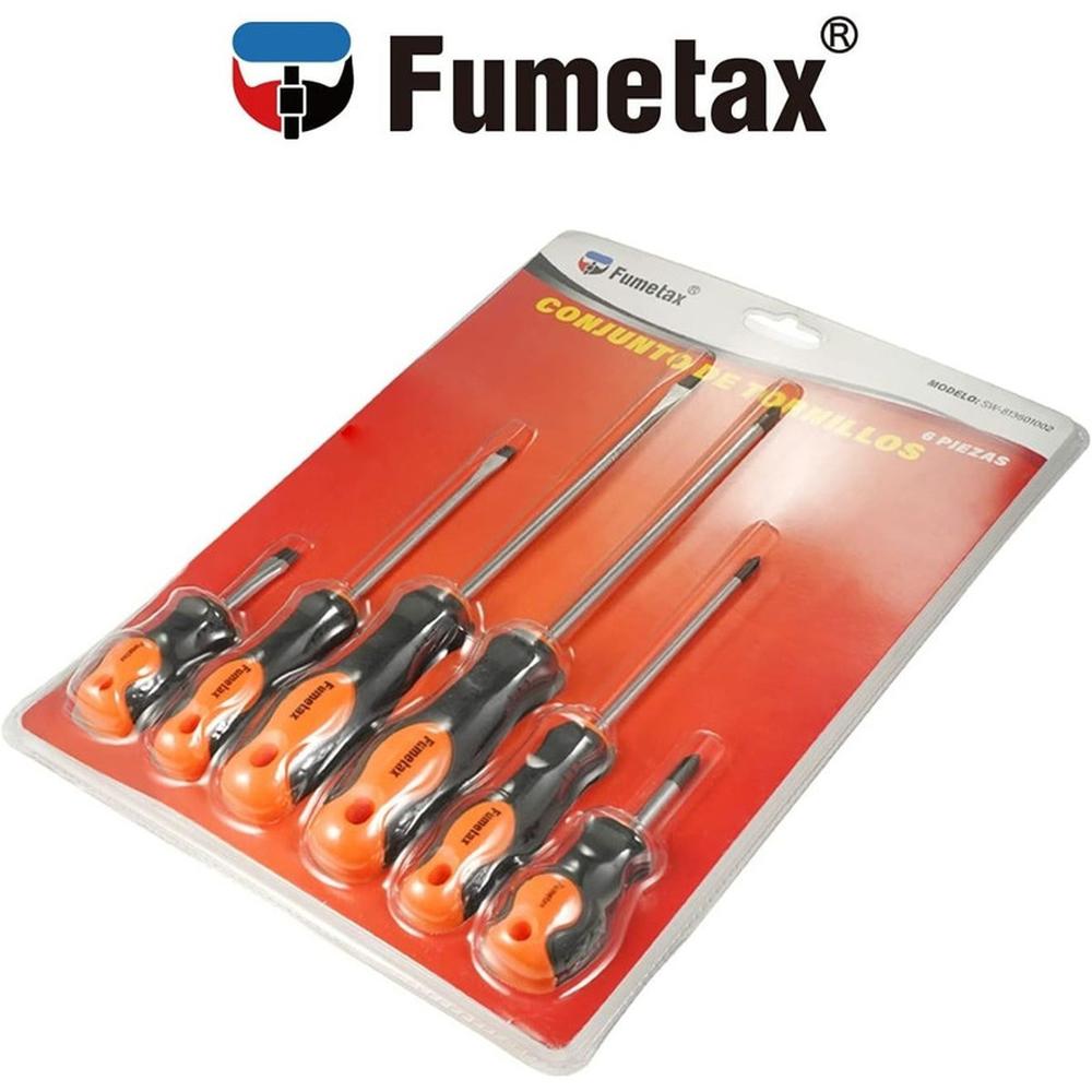 Foto 8 pulgar | Juego de 6 Desarmadores Fumetax Cruz Plano SW-813601002