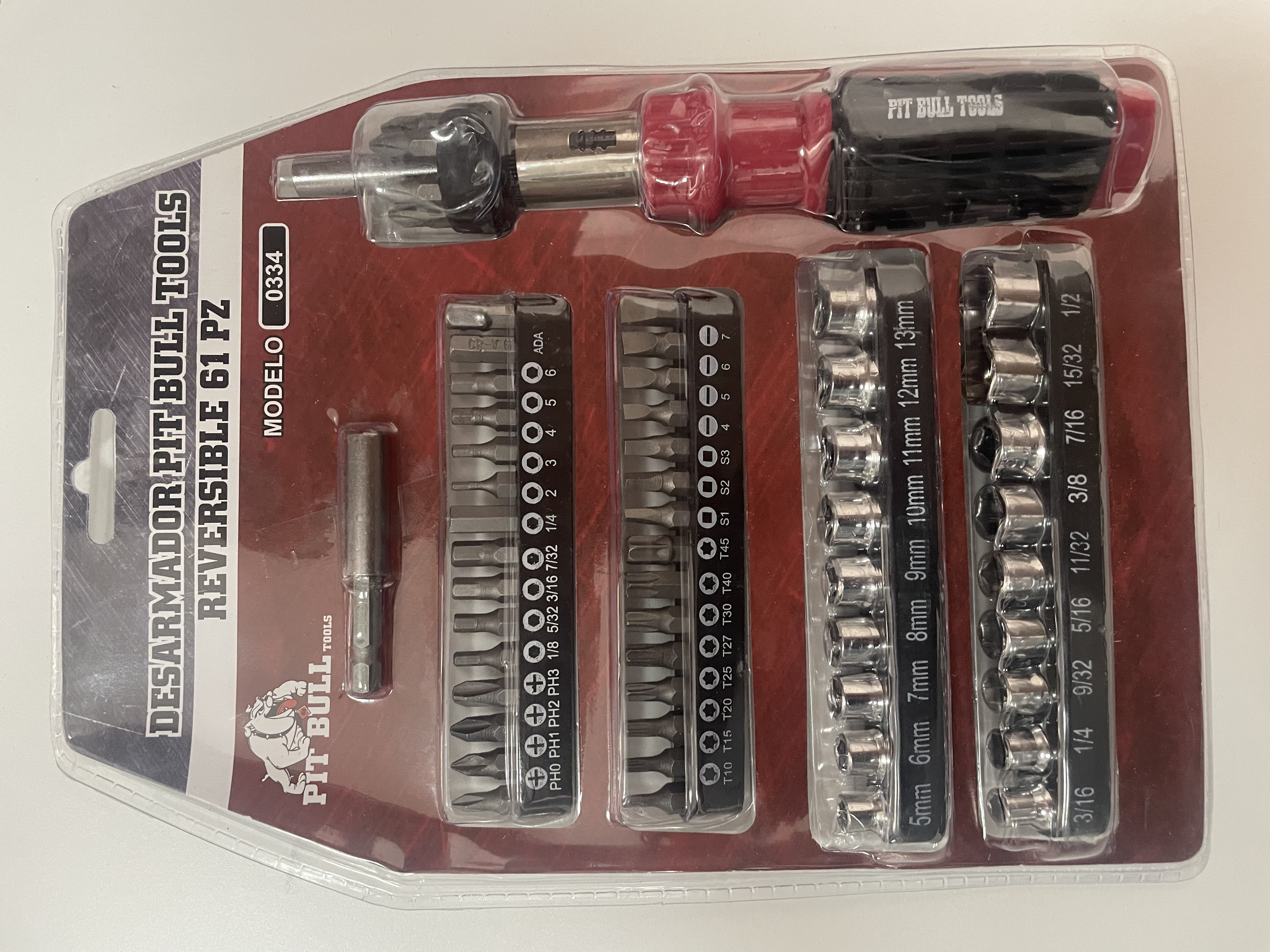 Foto 2 | Desarmador Pit Bull Tools Reversible 61 Piezas
