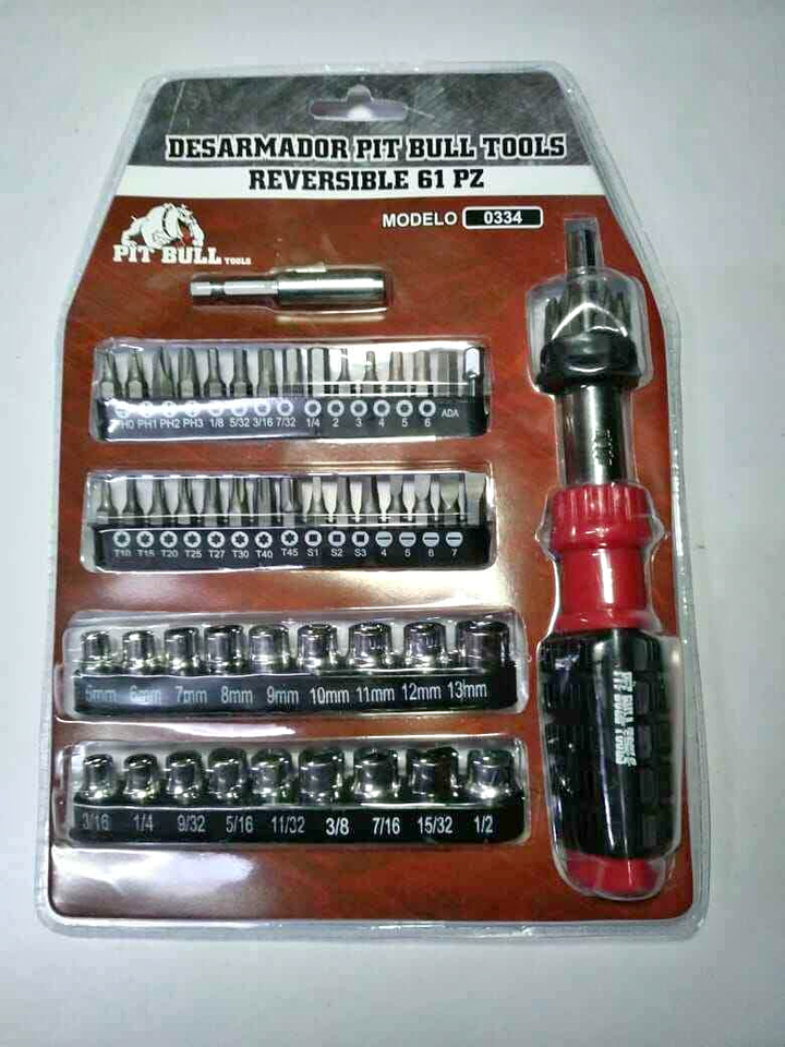 Foto 3 | Desarmador Pit Bull Tools Reversible 61 Piezas