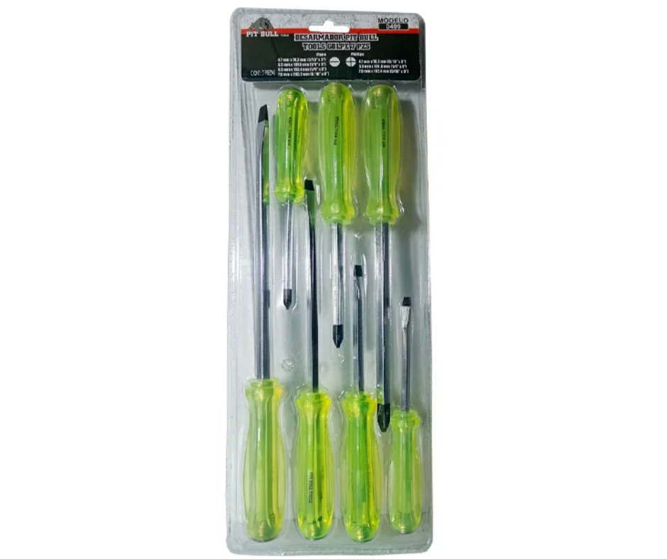 Foto 1 | Desarmadores 7 Piezas Cruz Y Plano Pit Bull Tools