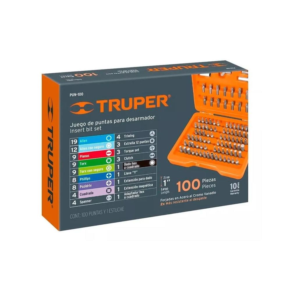 Foto 3 pulgar | Truper 2 Pack De Juego De 100 Puntas C/estuche P Desarmador