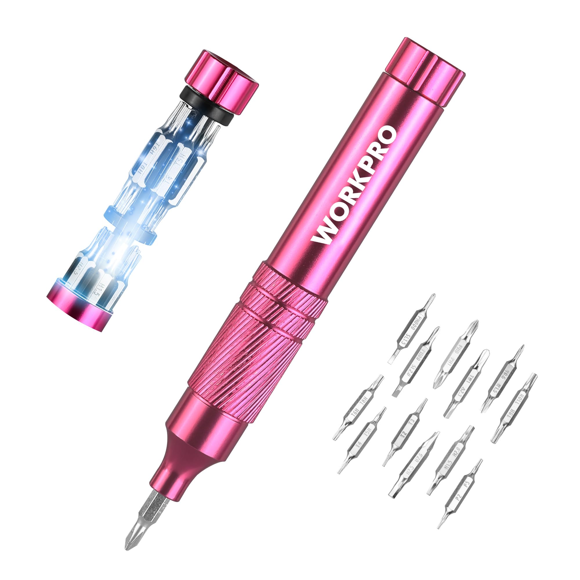 Foto 2 pulgar | Juego De Destornilladores De Precisión Workpro 24 En 1 Rosa Con Funda - Venta Internacional.