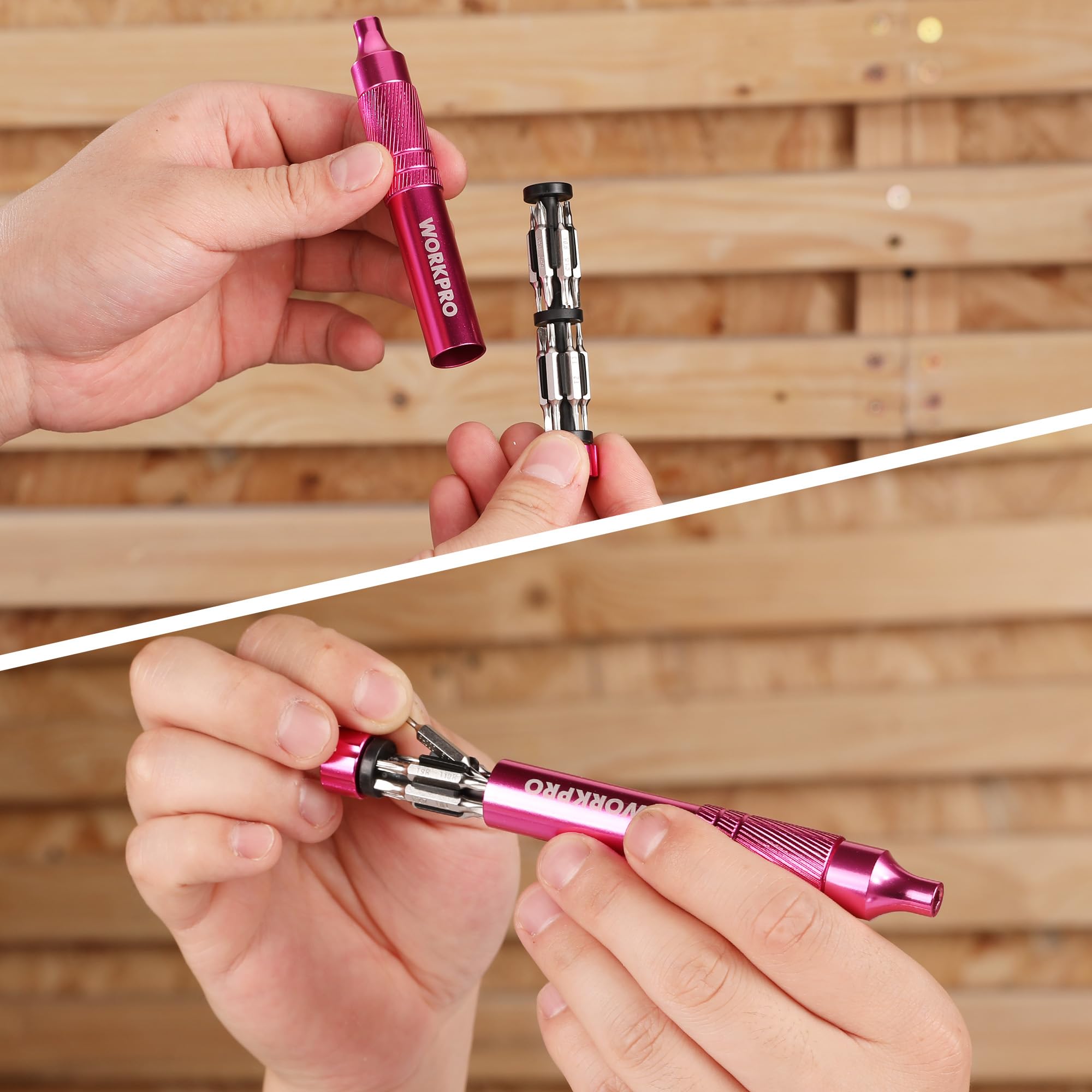 Foto 2 | Juego De Destornilladores De Precisión Workpro 24 En 1 Rosa Con Funda - Venta Internacional.