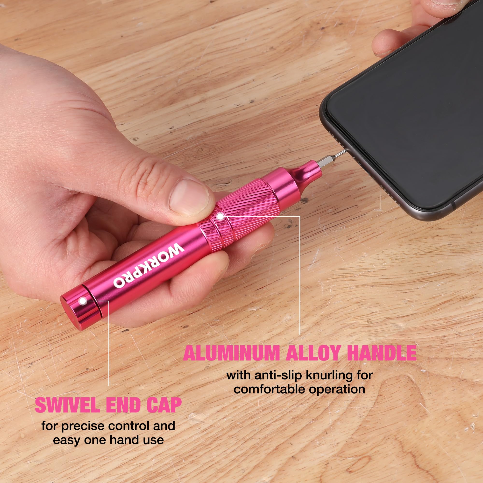 Foto 8 pulgar | Juego De Destornilladores De Precisión Workpro 24 En 1 Rosa Con Funda - Venta Internacional.