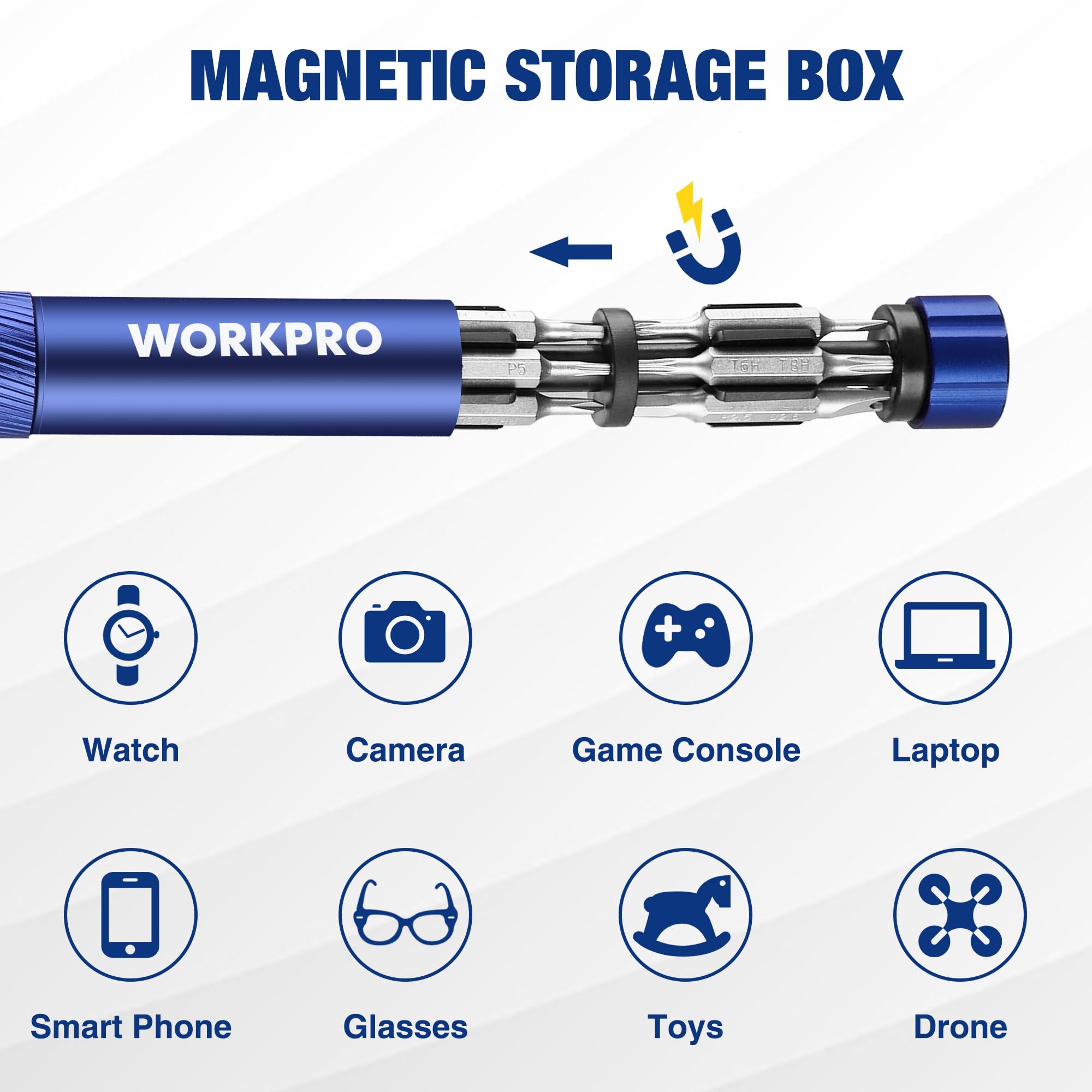Foto 3 pulgar | Juego De Destornilladores De Precisión Workpro 24 En 1 Con Puntas De Acero S2 - Venta Internacional.