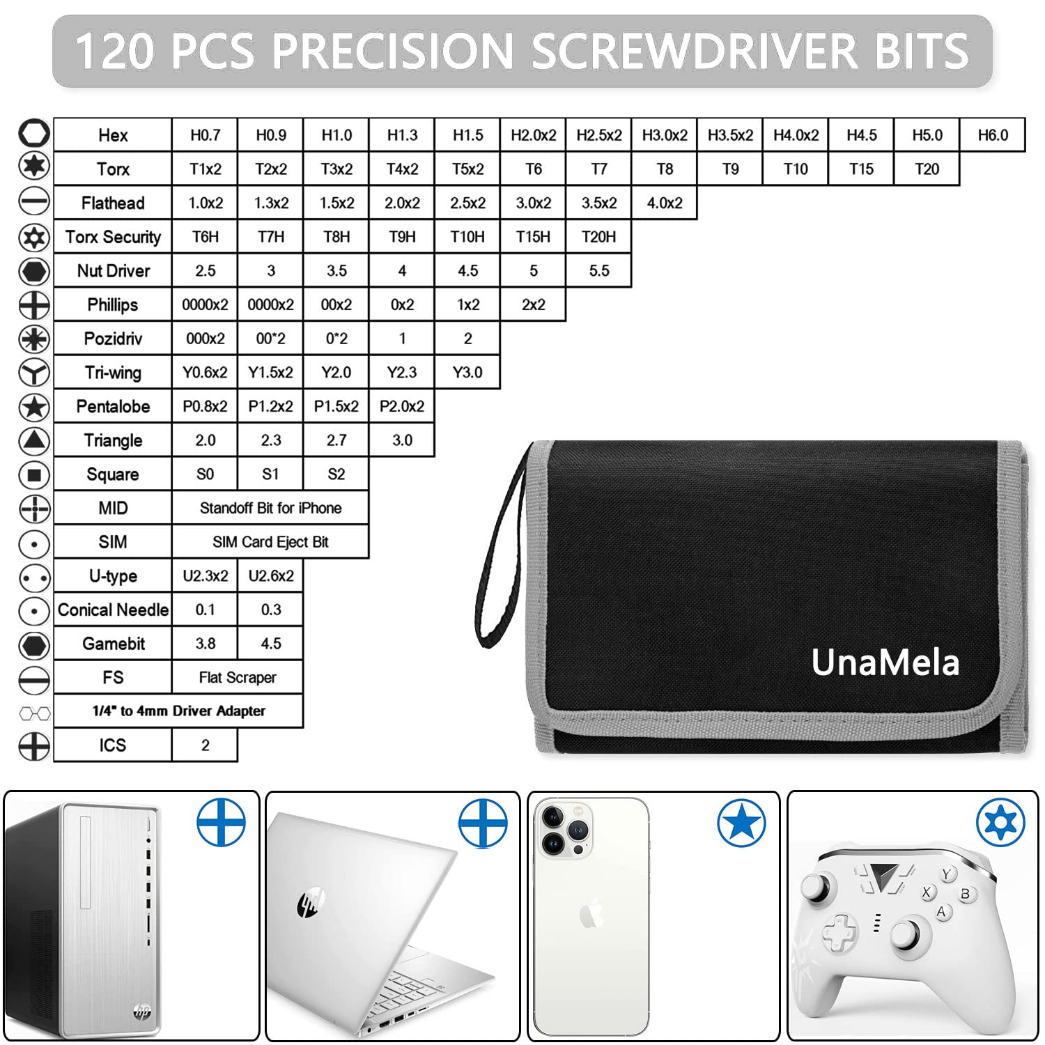 Foto 3 pulgar | Juego De Destornilladores De Precisión Unamela 139 En 1 Con 120 Puntas - Venta Internacional.