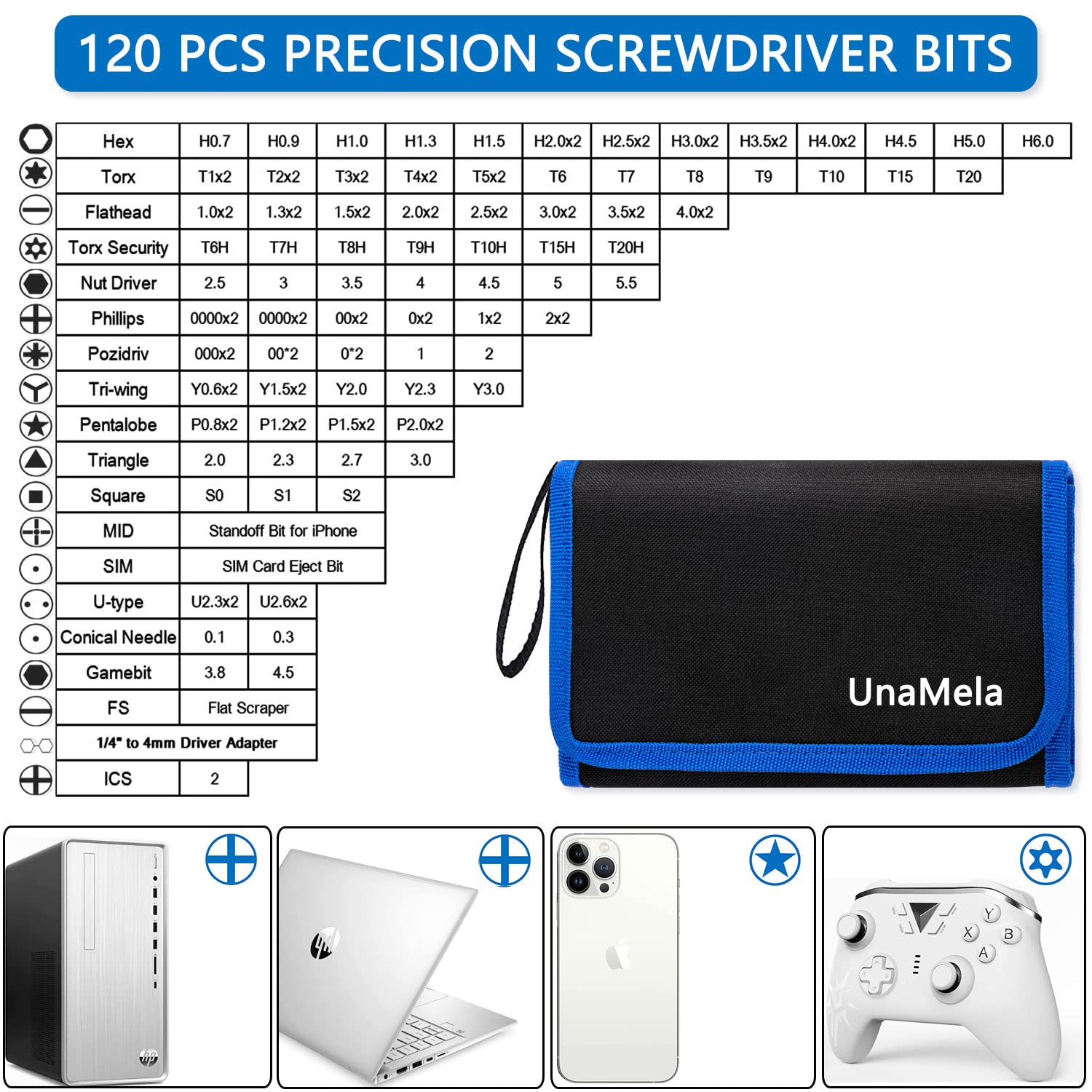 Foto 3 pulgar | Juego De Destornilladores De Precisión Unamela 139 En 1 Con 120 Puntas - Venta Internacional.