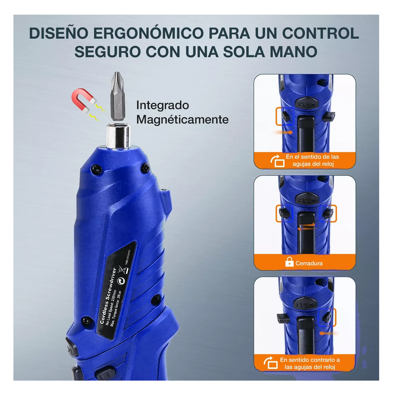 Foto 3 pulgar | Kit De Desarmador Eléctrico Inalámbrico De 3.6v, 46 Piezas Azul