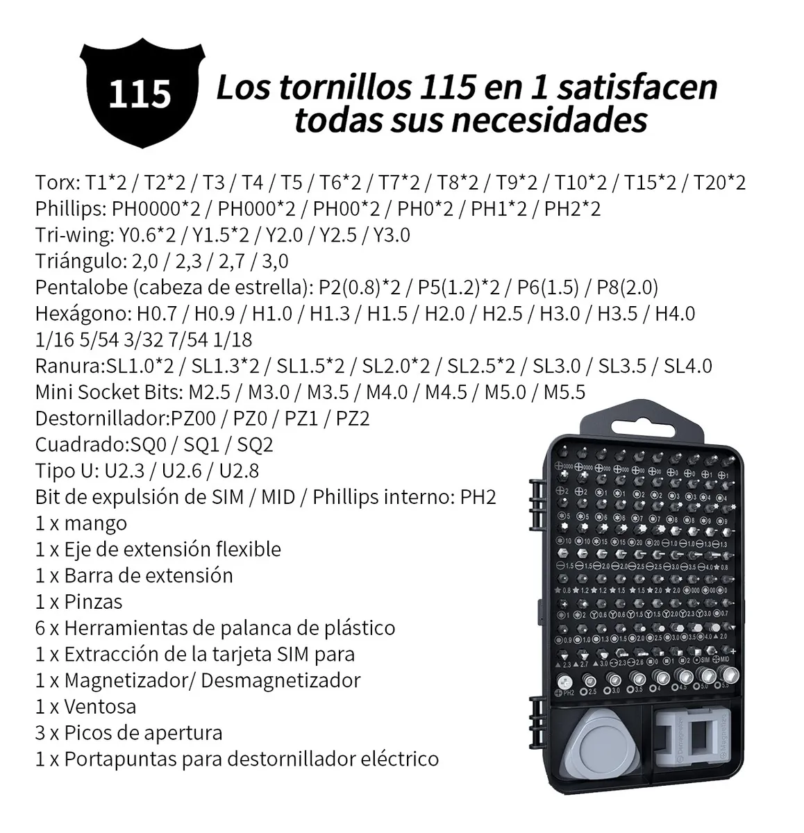 Foto 3 pulgar | Kit de Desarmadores y Herramientas de Precisión Lab.G 115 en 1