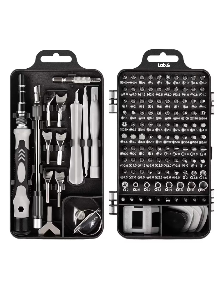 Kit 135 En 1 Destornilladores Lab.g Herramienta Reparo Precision Gris