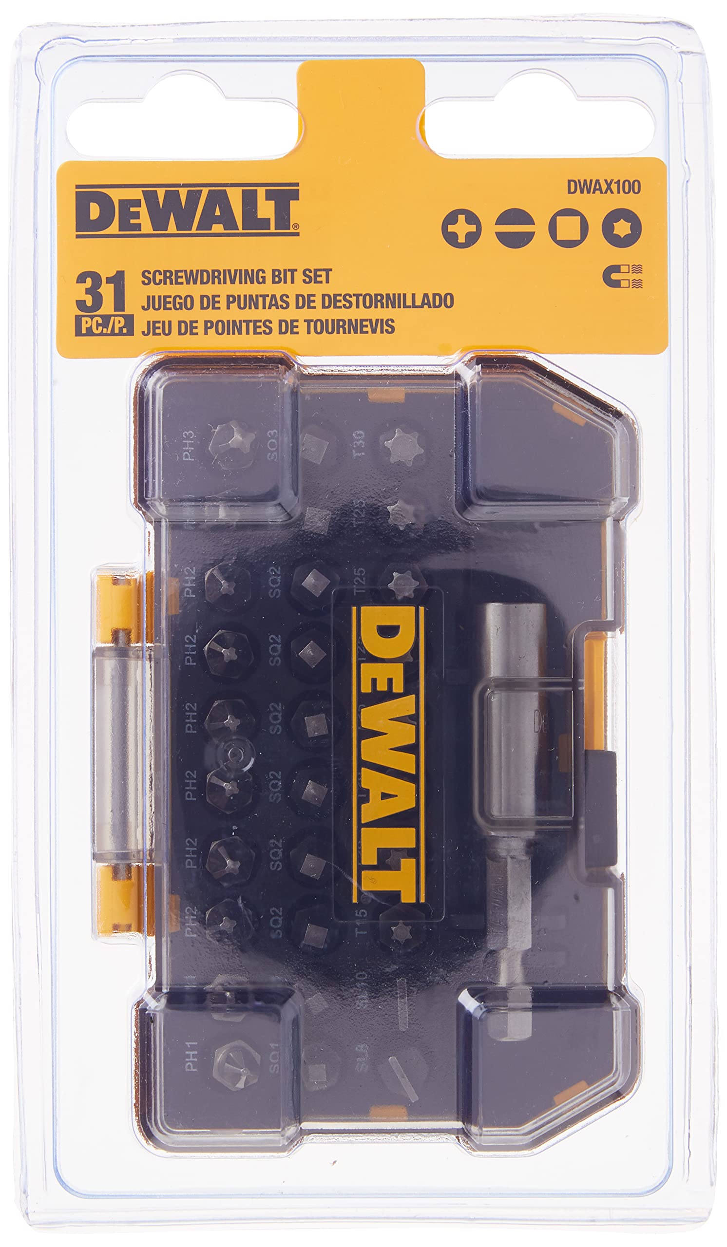 Foto 6 pulgar | Juego De Destornilladores Dewalt Dwax100, 31 Piezas Con Soporte Magnético - Venta Internacional.