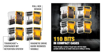 Foto 2 | Juego De Brocas Para Destornilladores Dewalt Tough Grip, 110 Unidades - Venta Internacional.