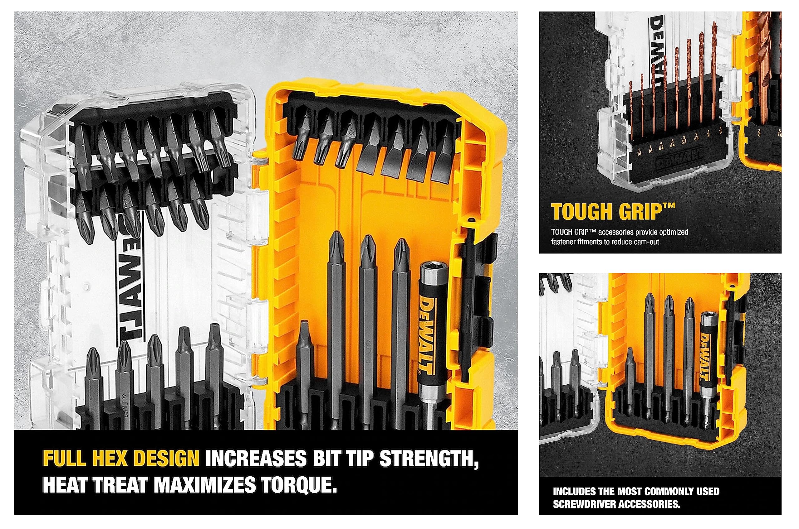 Foto 4 pulgar | Juego De Brocas Para Destornilladores Dewalt Tough Grip, 110 Unidades - Venta Internacional.