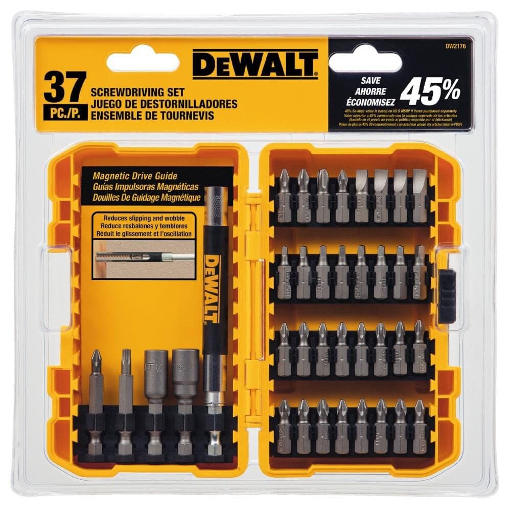 Foto 4 | Juego De Destornilladores Dewalt Dw2176 De 37 Piezas Con Puntas De Acero Endurecido - Venta Internacional.