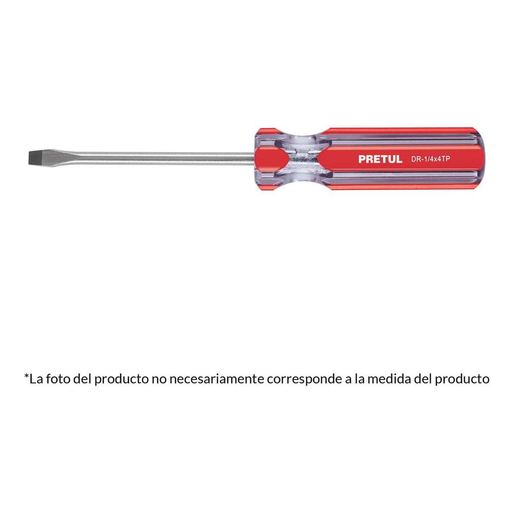 Foto 2 pulgar | Desarmador Plano Punta Fija 3/16 X 4'' Pretul Dr-3/16x4tp