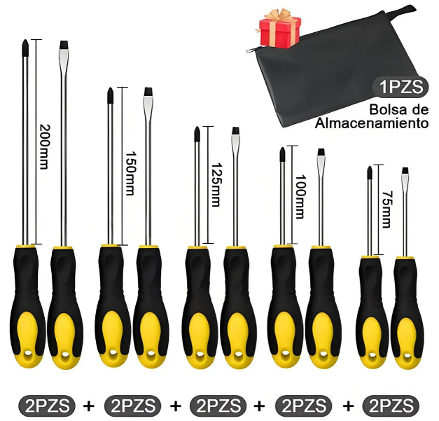 Foto 3 pulgar | Kit Profesional De Destornilladores De Precisión Xtellar Magnéticos 10 Piezas